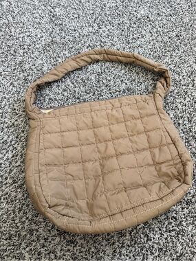 Puffy tan purse